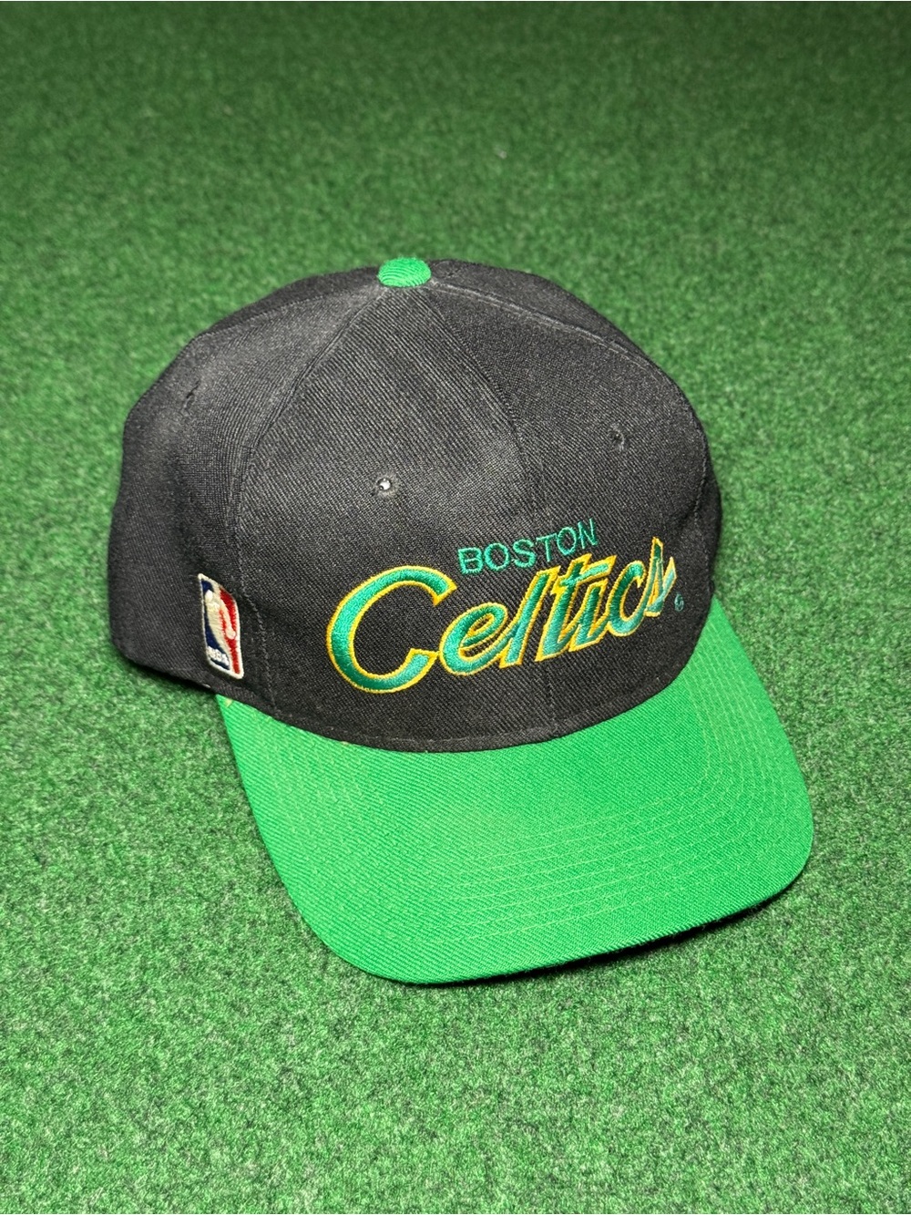 Vintage 90s Boston Celtics Sports Specialties Script NBA Snapback Hat Cap Korea